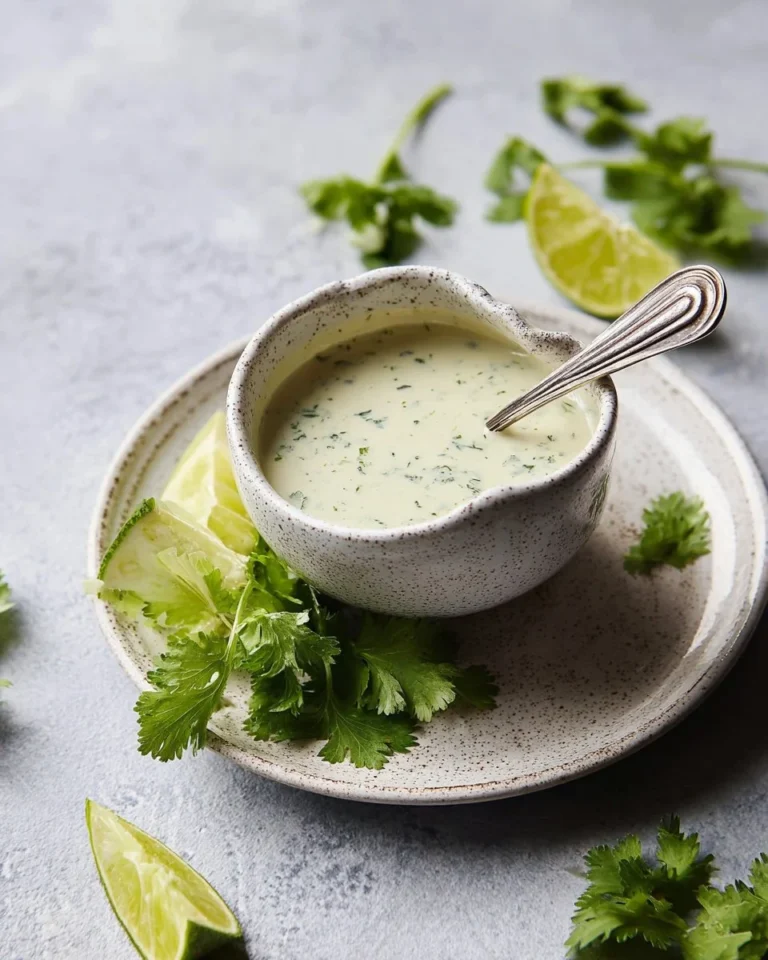 Creamy cilantro lime dressing drizzled over a fresh salad