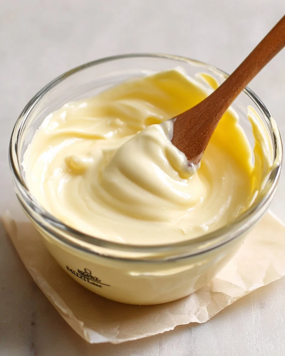 Homemade mayonnaise ingredients and preparation process