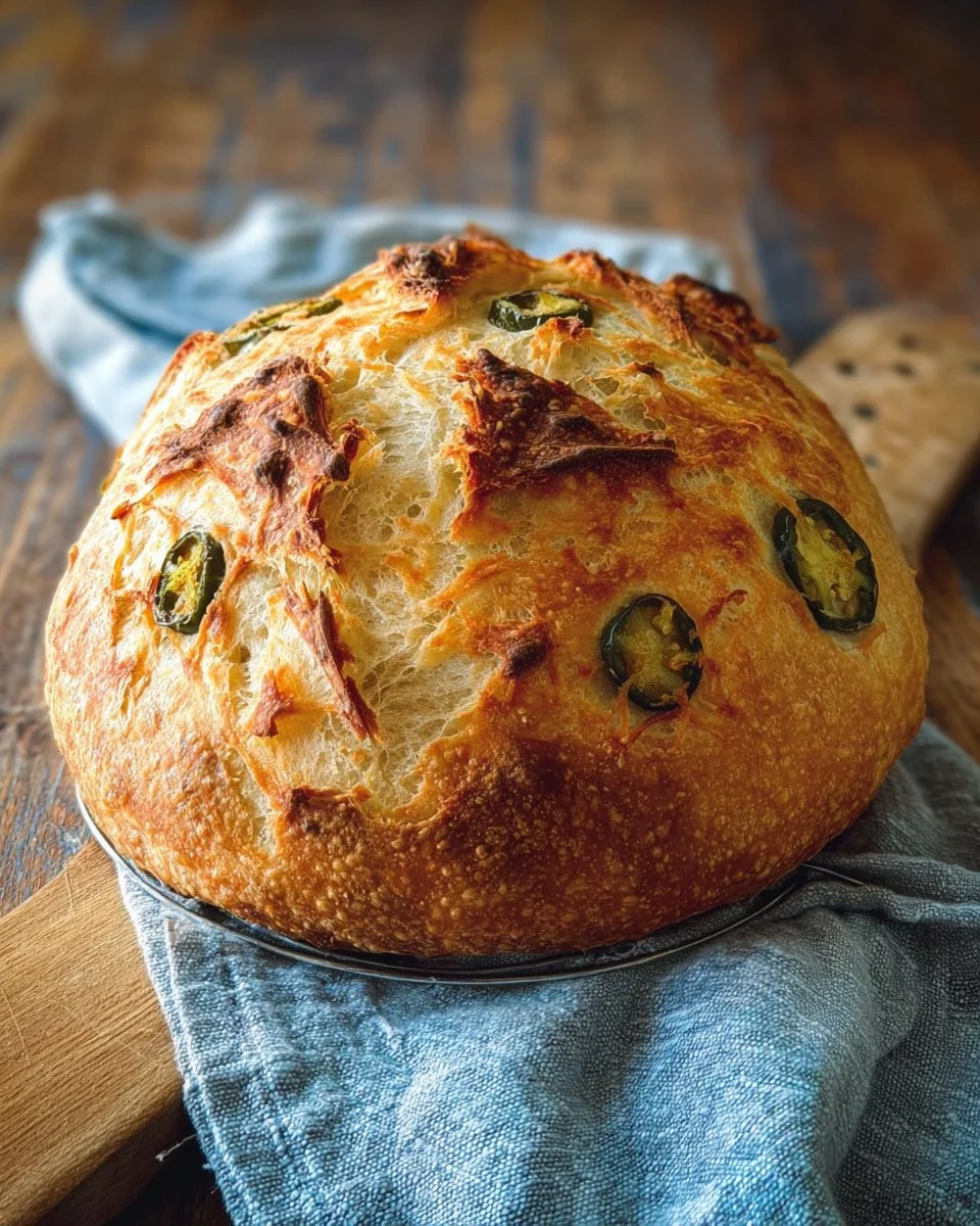Jalapeño White Cheddar No Knead Bread