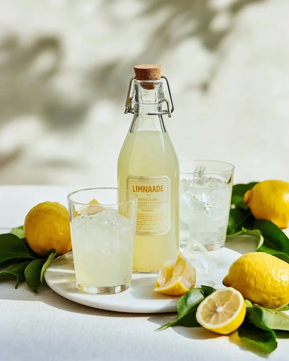 Refreshing glasses of lemonade with fresh lemons and mint leaves