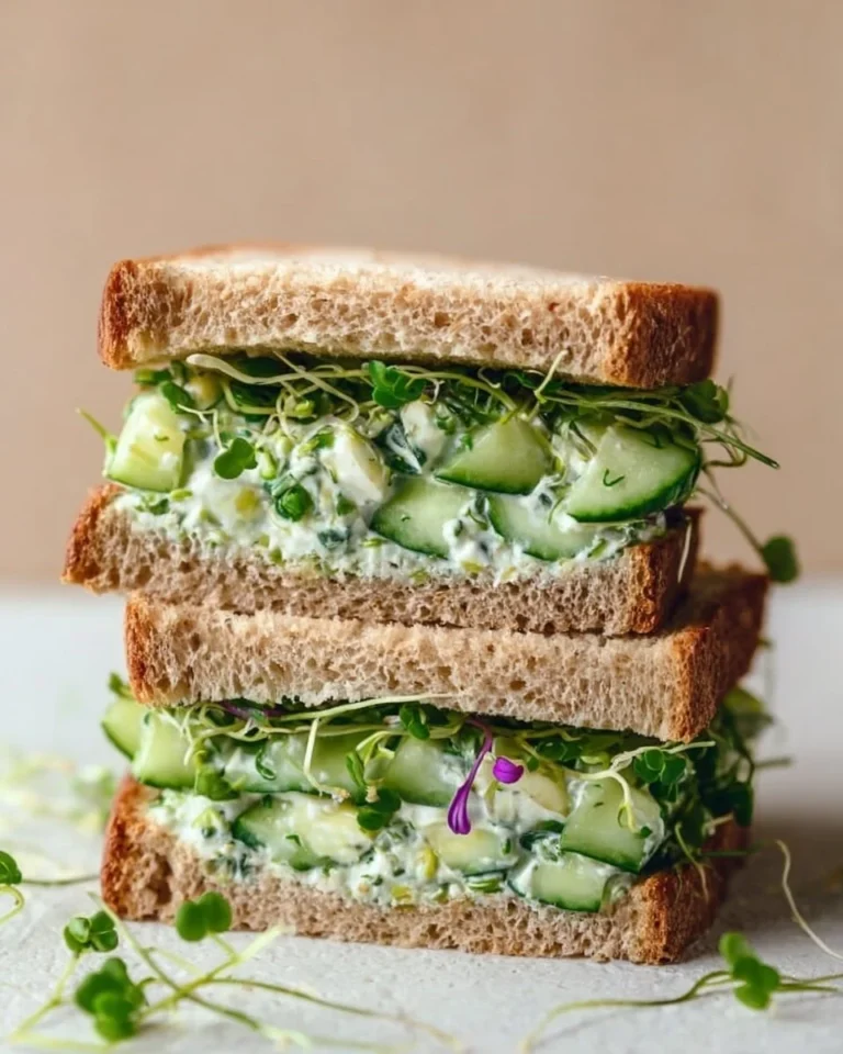 Quick cucumber salad sandwich featuring fresh ingredients