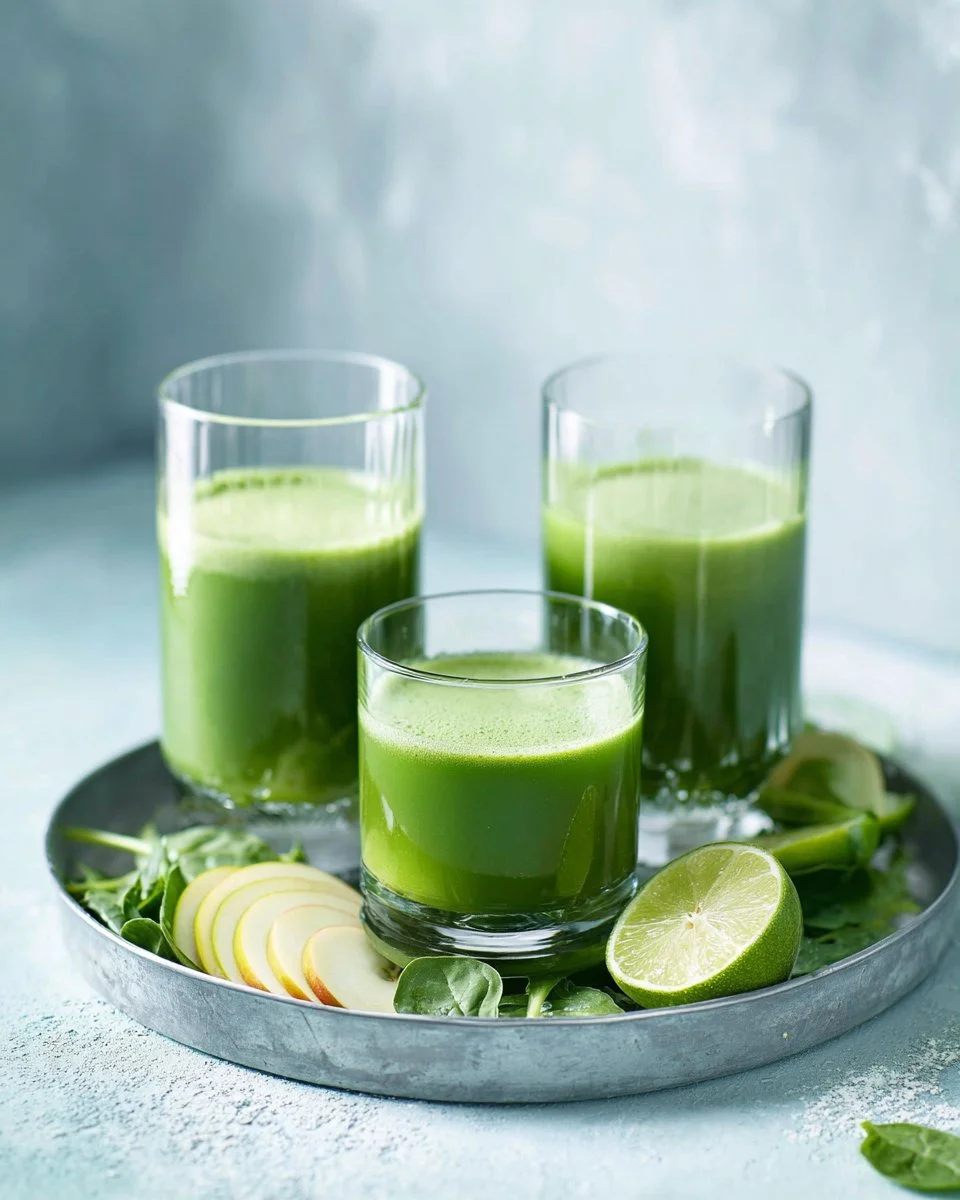 Fresh and nutritious green smoothie in a glass with leafy greens