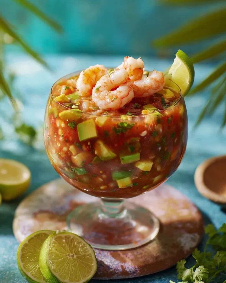 Chilled shrimp cocktail served with cocktail sauce and lemon wedges