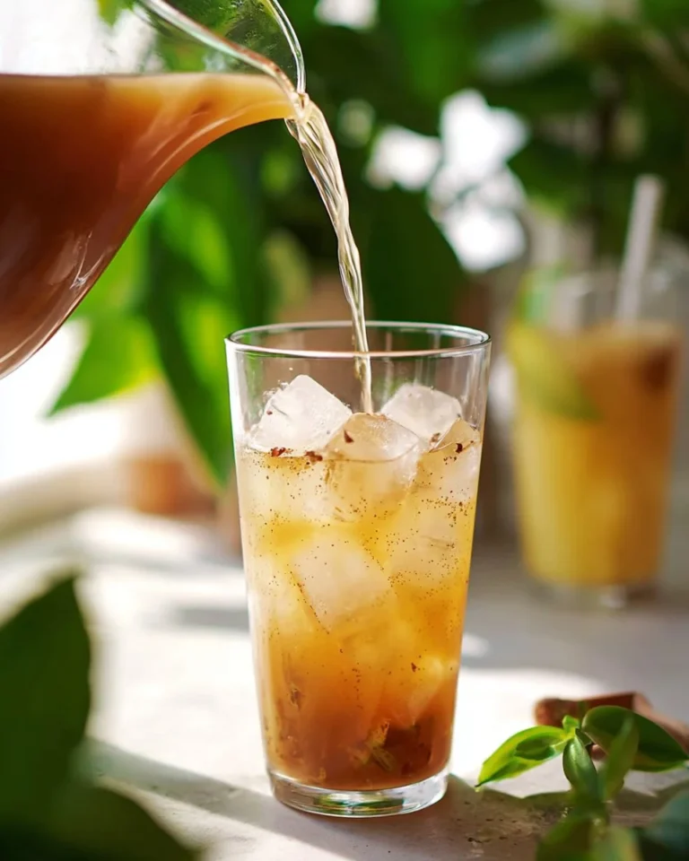 A glass of refreshing tamarind water with a slice of lime