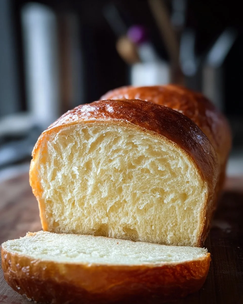 Loaf of homemade honey white bread on a cutting board