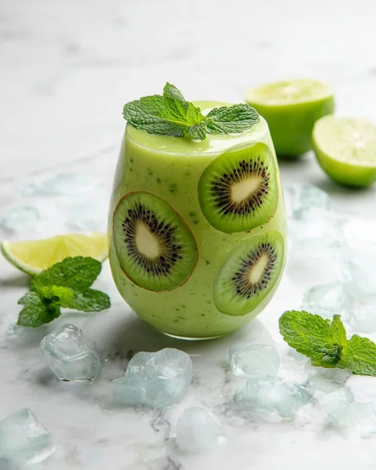 Delicious avocado mocktail served in a glass with fresh garnishes