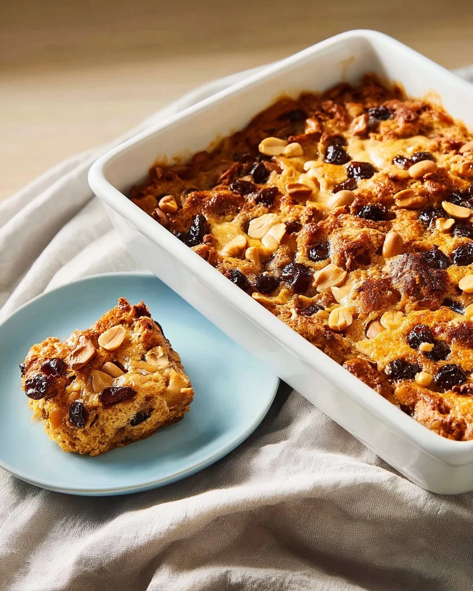 Delicious capirotada, a traditional Mexican bread pudding dessert with spices and fruit