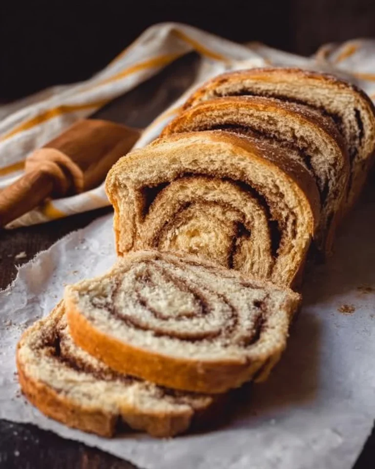 Freshly baked Cinnamon Streusel Bread with a rich swirl and crumbly topping.