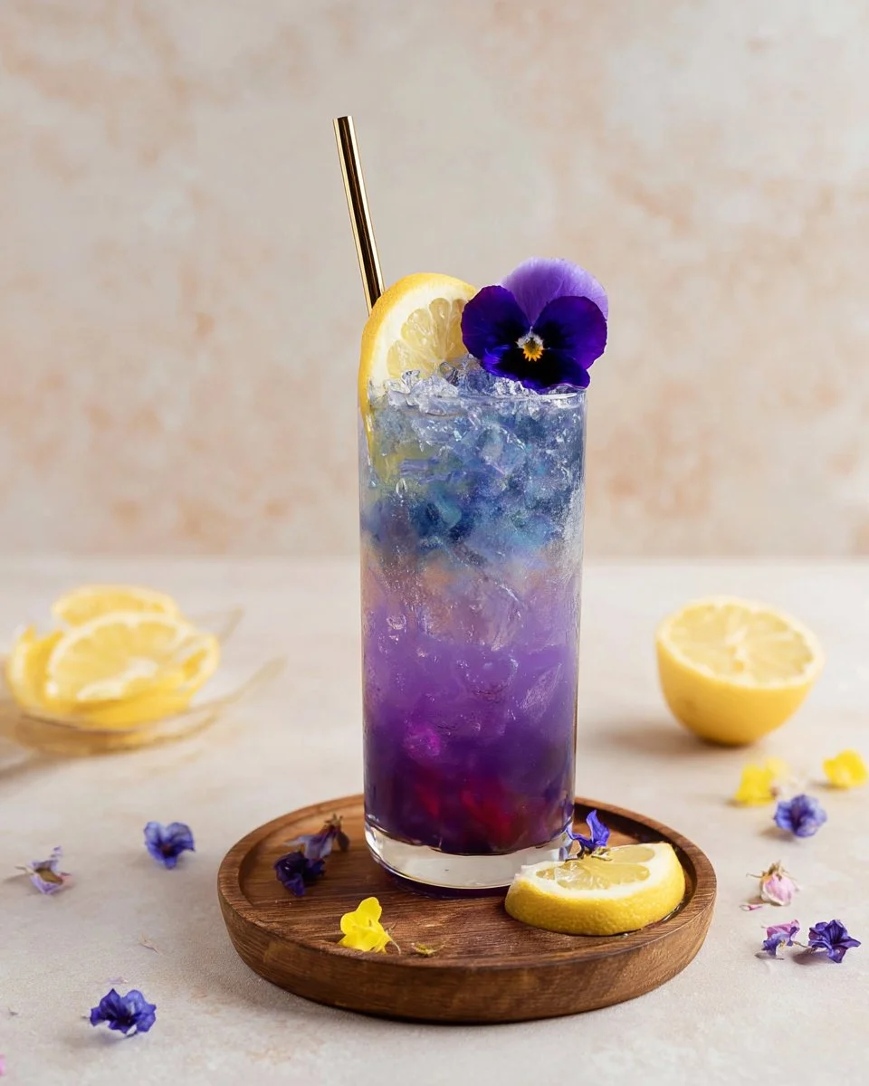 Citrus Magic Blue Mocktail with vibrant blue color and garnishes