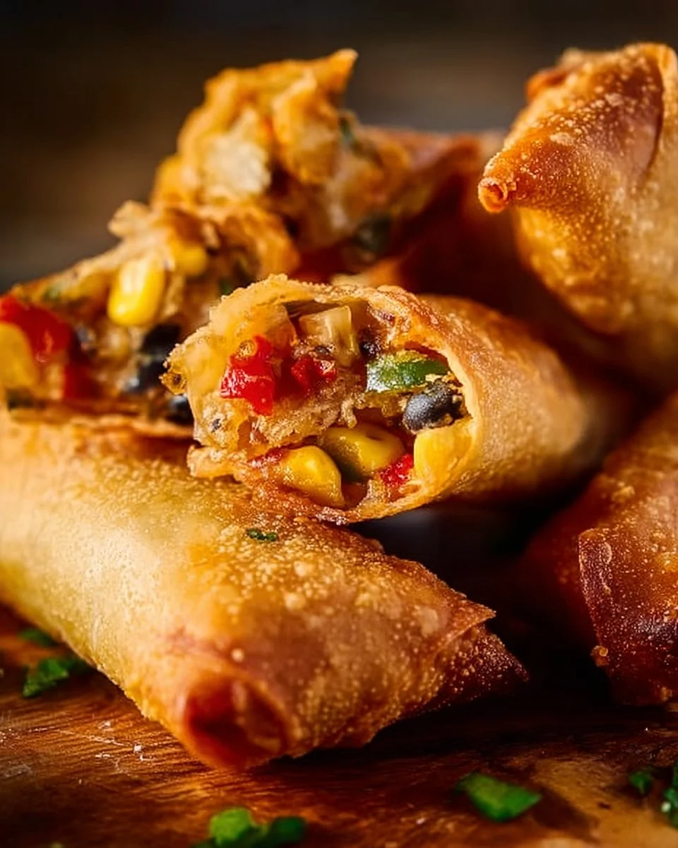 Crispy Air Fryer Chicken Egg Rolls with Cream Cheese & Jalapeño