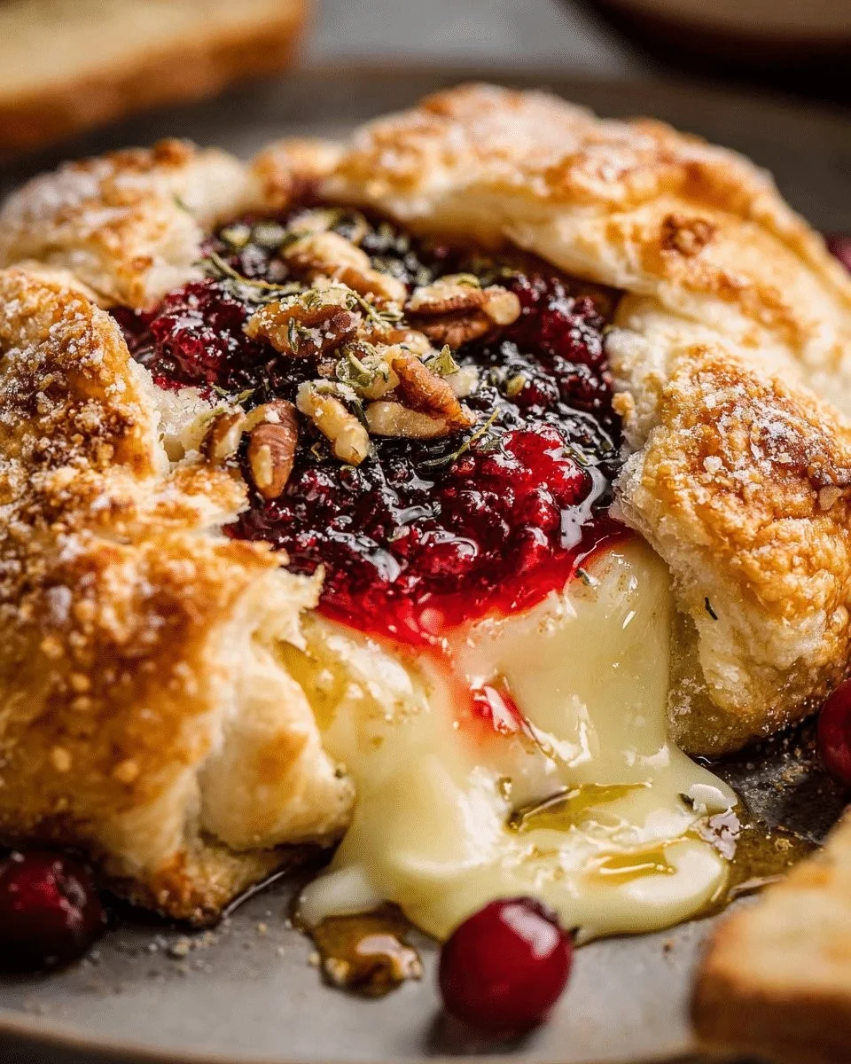 Easy Cranberry-Orange Baked Brie in Puff Pastry