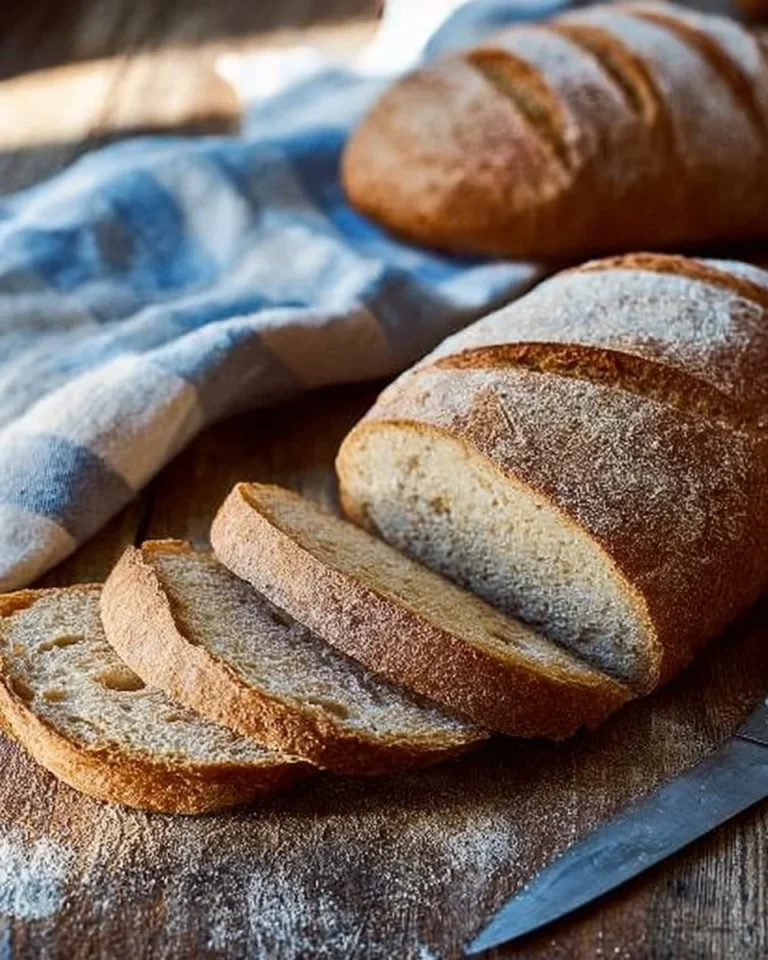 Freshly baked everyday whole grain bread loaf on a wooden cutting board.