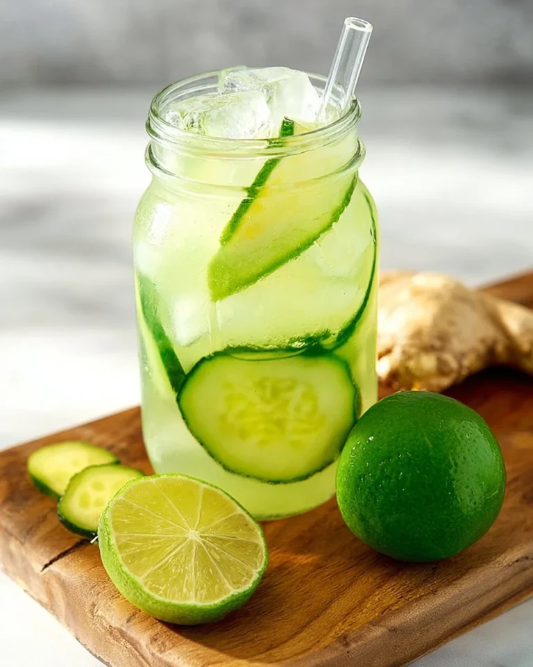 A refreshing Ginger Mojito mocktail served in a glass with mint and lime.