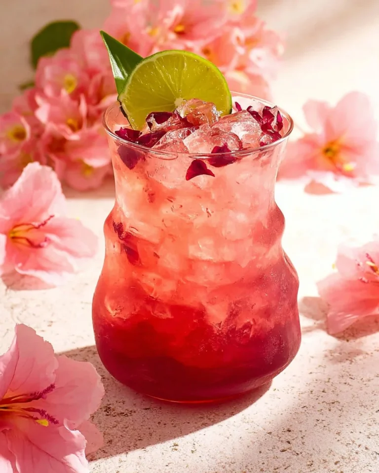 A refreshing Hibiscus Electrolyte Drink with natural ingredients for hydration.