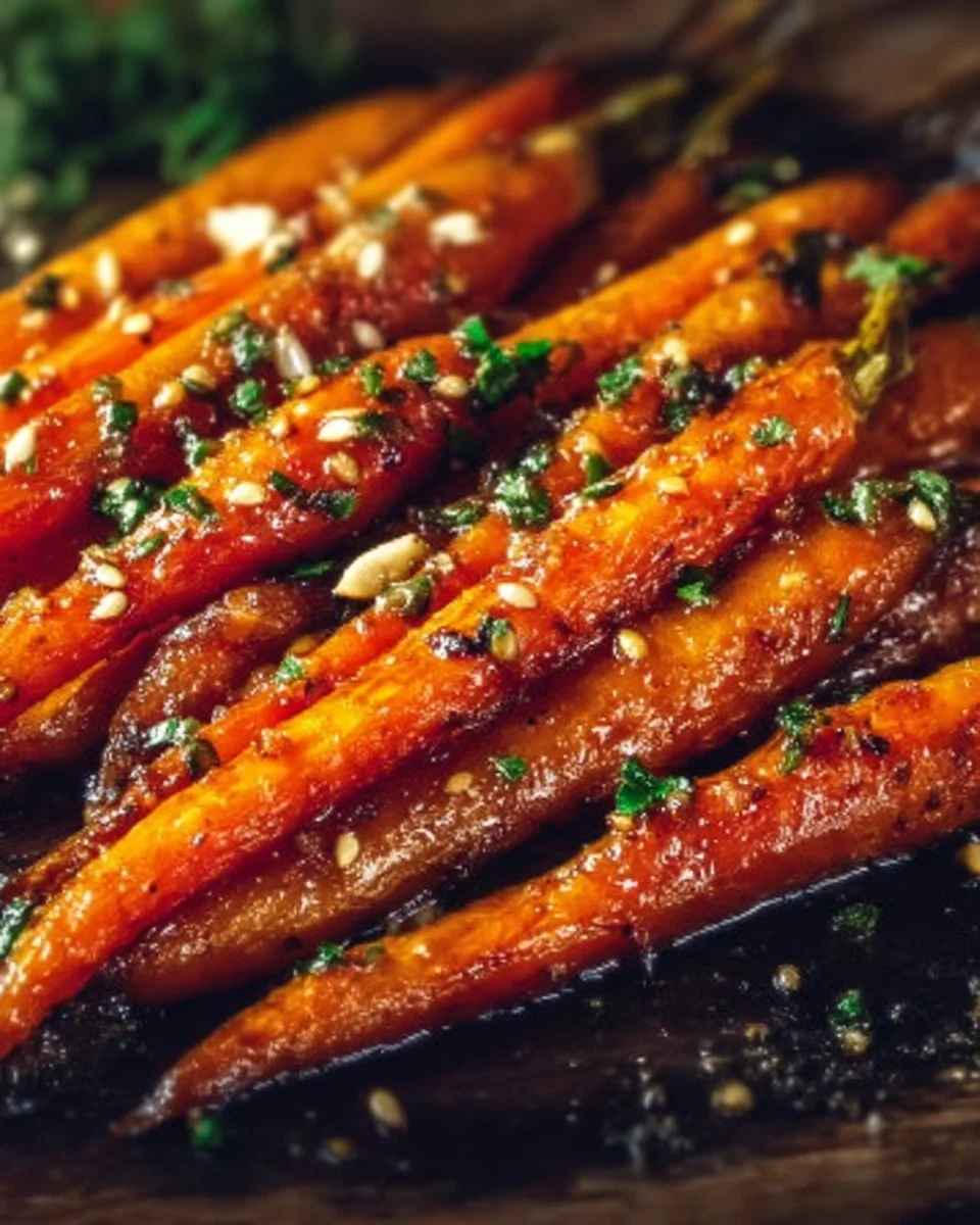 Honey Garlic Roasted Carrots