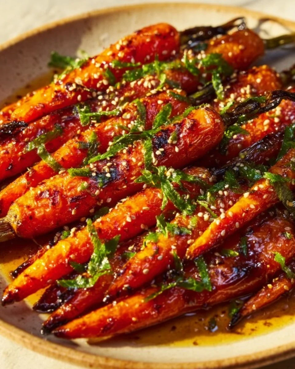 Honey Garlic Roasted Carrots