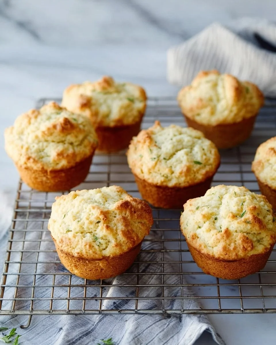 Keto friendly Parmesan chive muffins fresh out of the oven