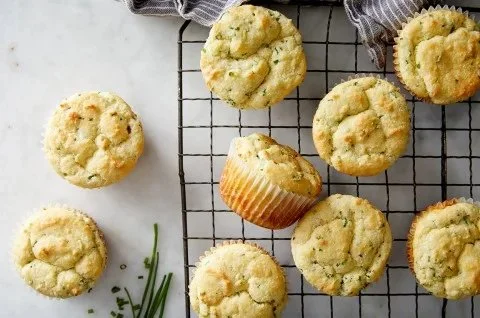 Keto Friendly Parmesan Chive Muffins