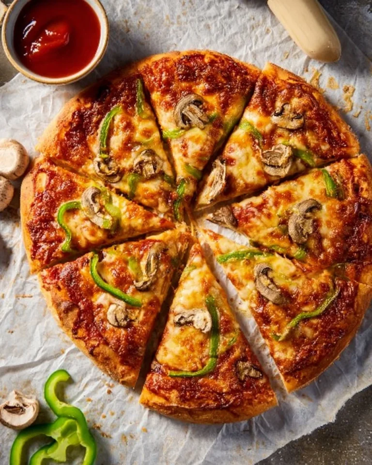 Delicious homemade Keto Pizza topped with fresh ingredients.