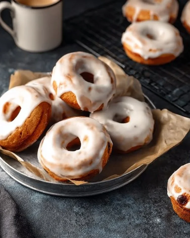 Maple glazed bacon doughnuts on a table, showcasing their delicious toppings.