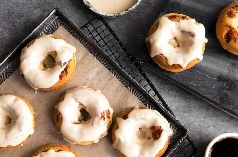 Maple Glazed Bacon Doughnuts