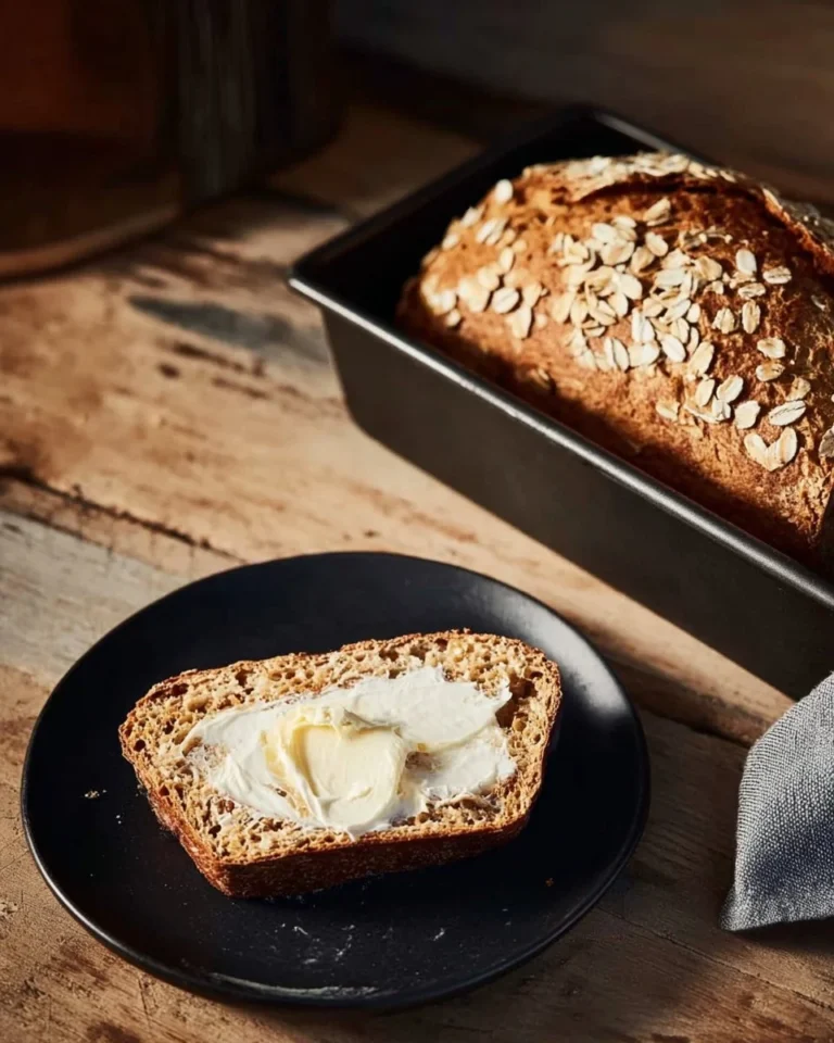 Loaf of homemade Maple Oatmeal Bread fresh out of the oven