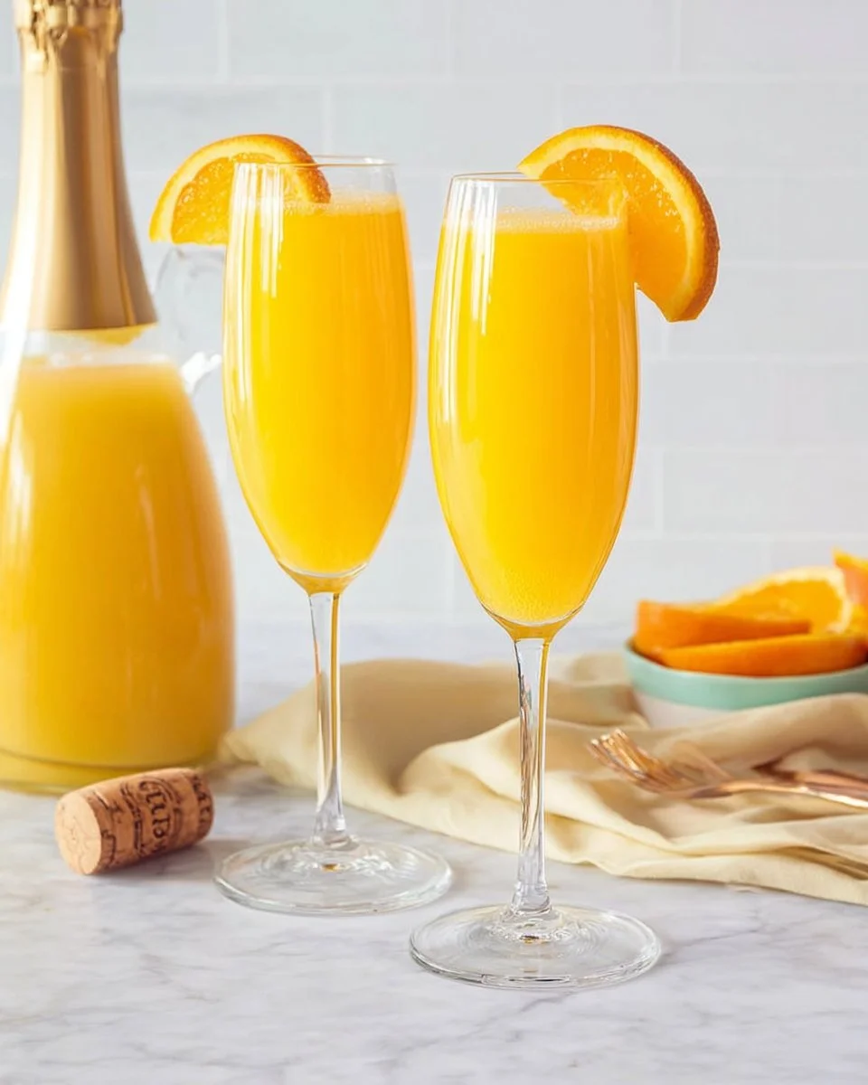 A refreshing Mimosa Mocktail served in a glass, garnished with citrus fruits.
