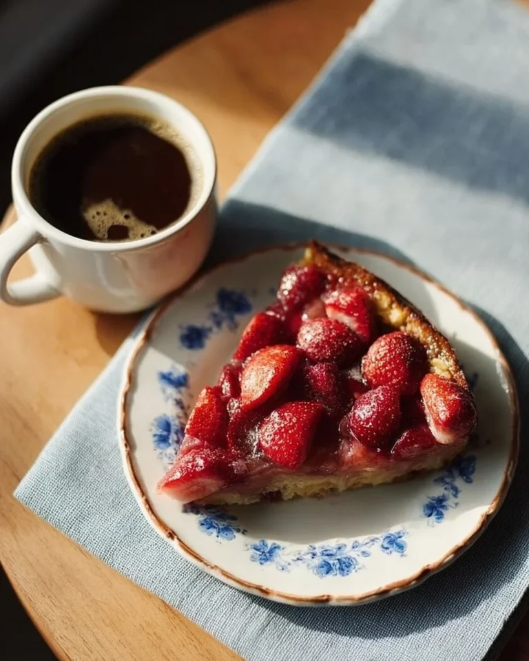 Moravian Fruit Coffee Cake with mixed fruits and crumb topping