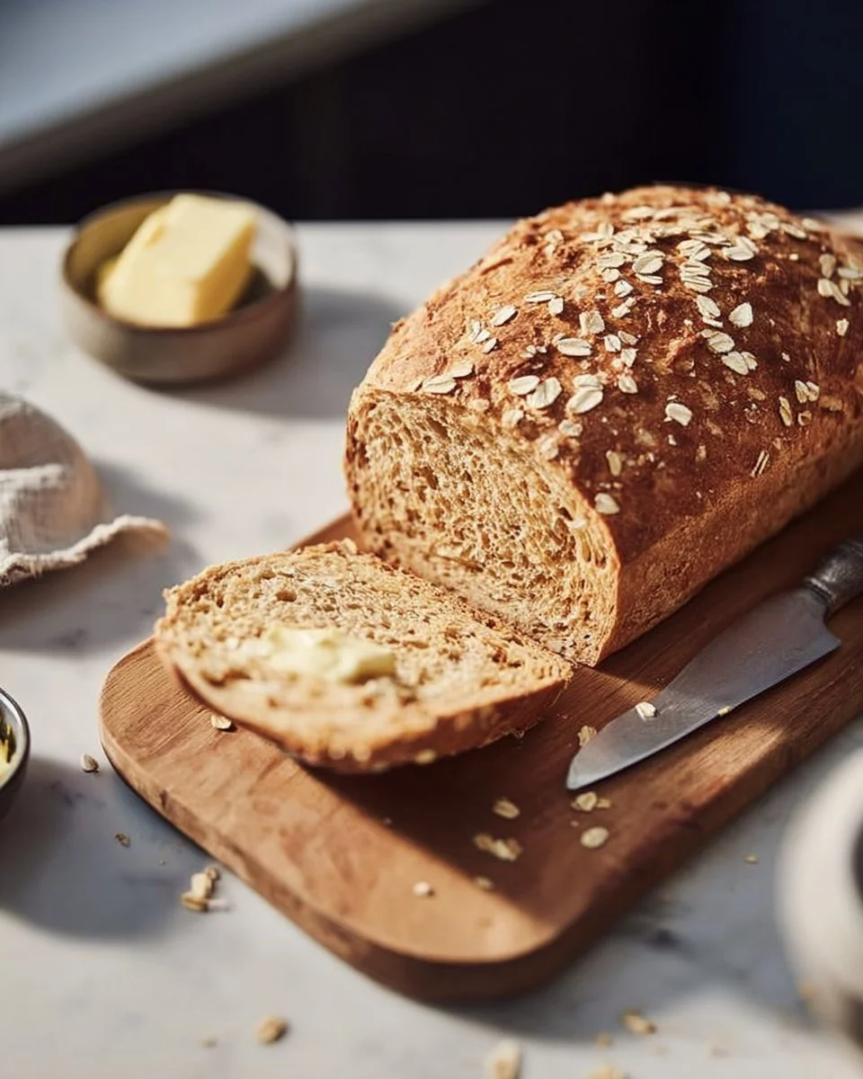 Freshly baked multigrain loaf with seeds and grains for a healthy diet.