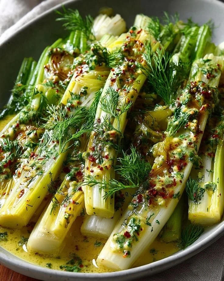 Mustard Dill Leeks