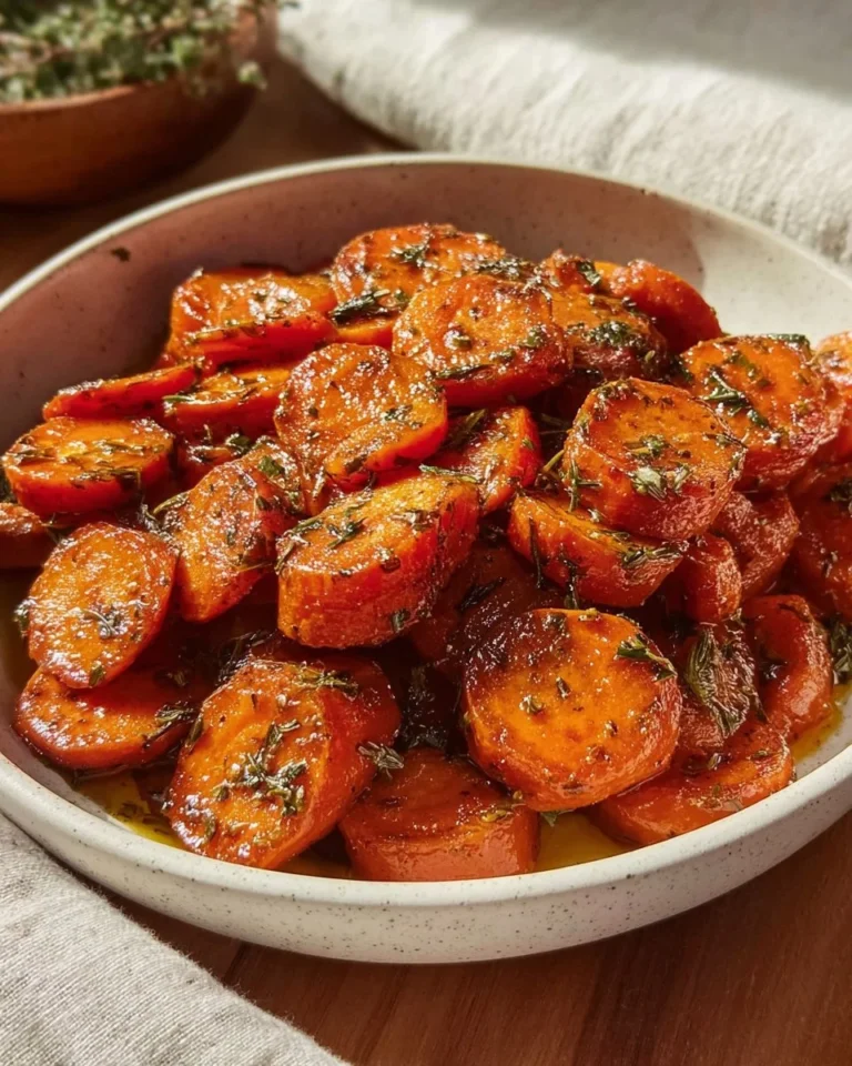 Savory brown sugar glazed carrots served in a dish