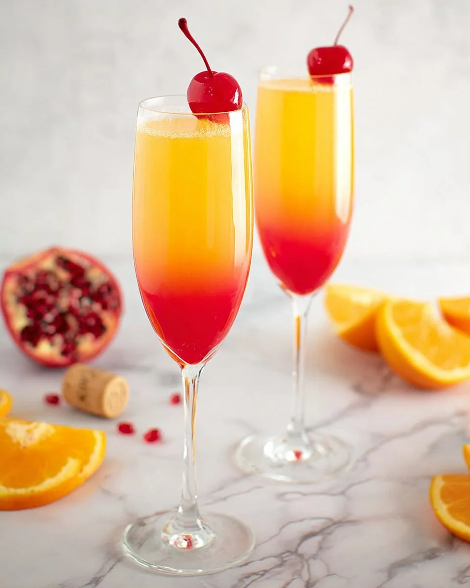 Sparkling Orange Mocktail served in a glass with orange slices