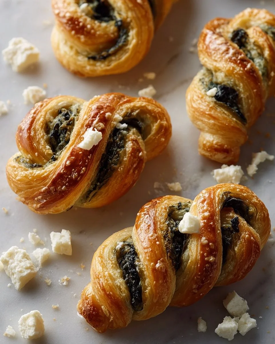 Spinach and Feta Puff Pastry Twists Recipe