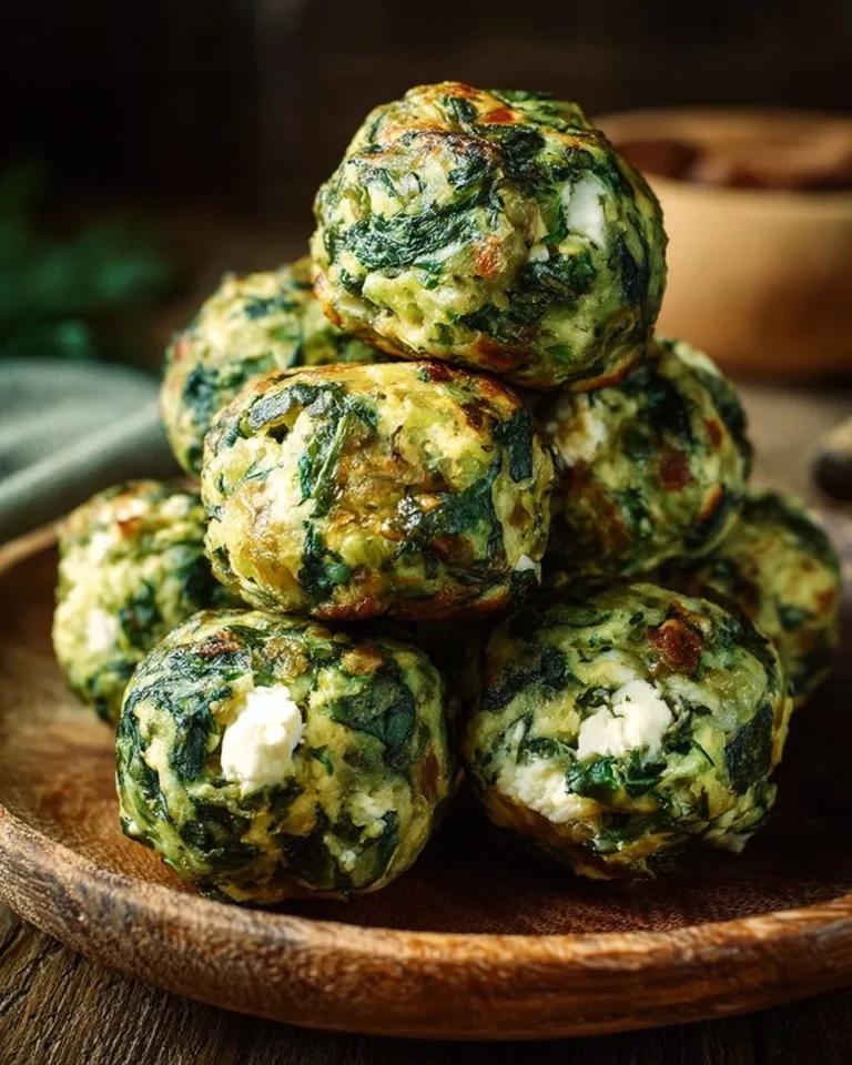 Delicious spinach zucchini feta bites on a platter, perfect appetizer for parties.