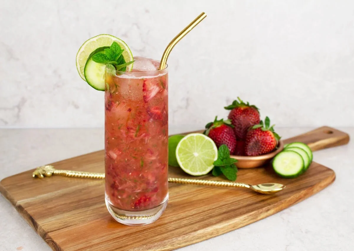 Strawberry Cucumber Cooler Mocktail