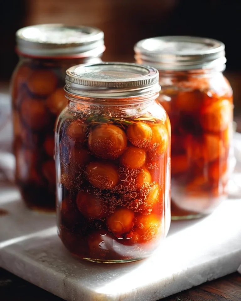 Sweet and spicy pickled red seedless grapes in a jar