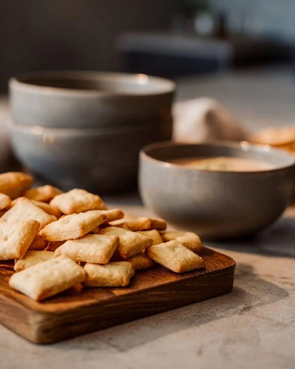 Delicious Vermont cheese crackers served with artisan cheese