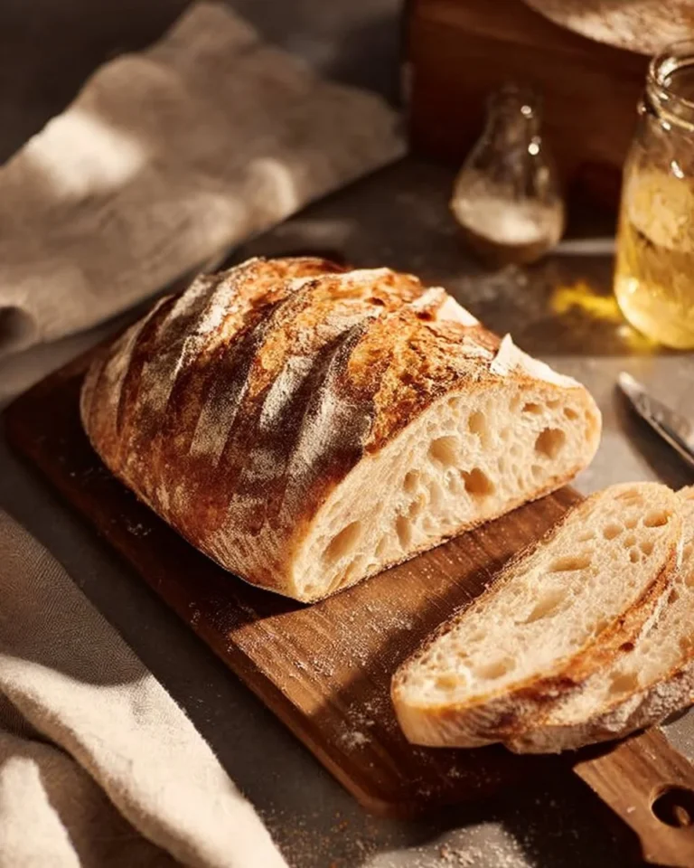 Artisan Vermont Sourdough bread loaf with a golden crust and airy texture.