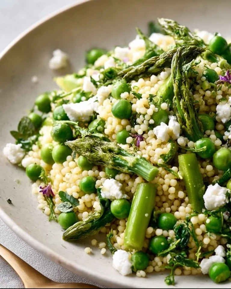 Vibrant Easter Couscous Salad with fresh vegetables and herbs