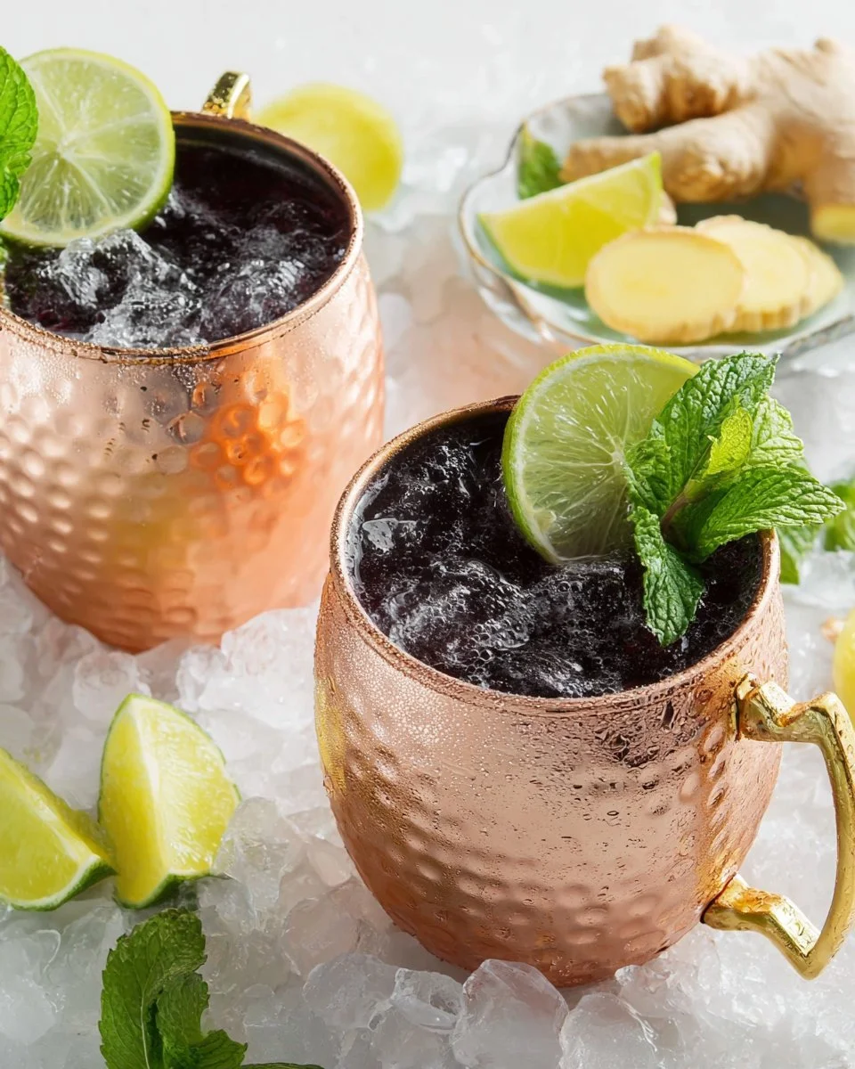 Refreshing Virgin Moscow Mule Mocktail served in a copper mug with lime and mint