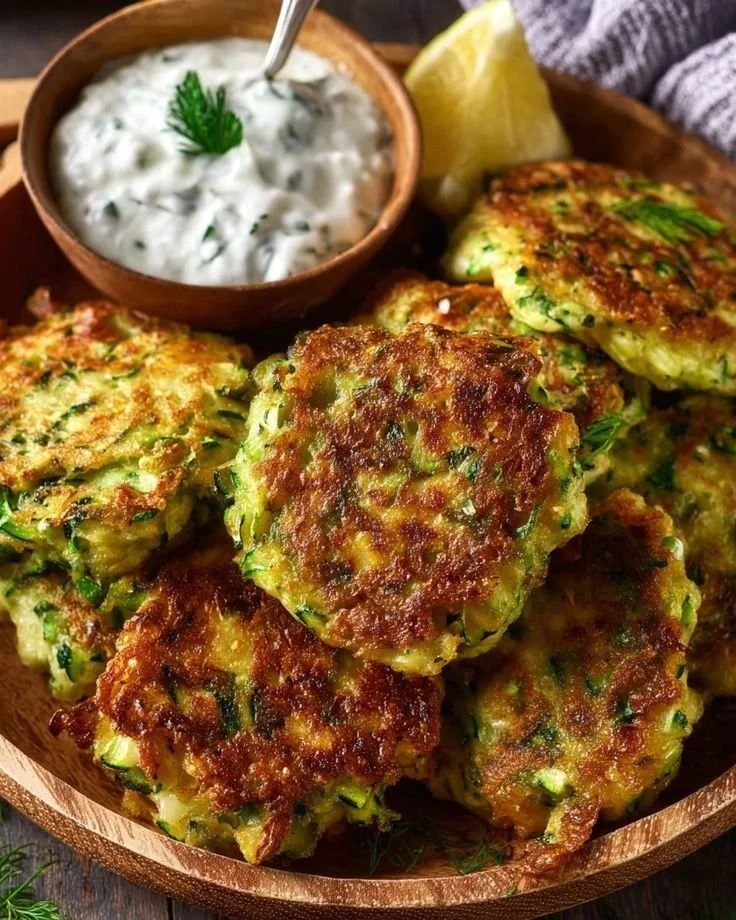 Zucchini & Pea Fritters with Fresh Herbs