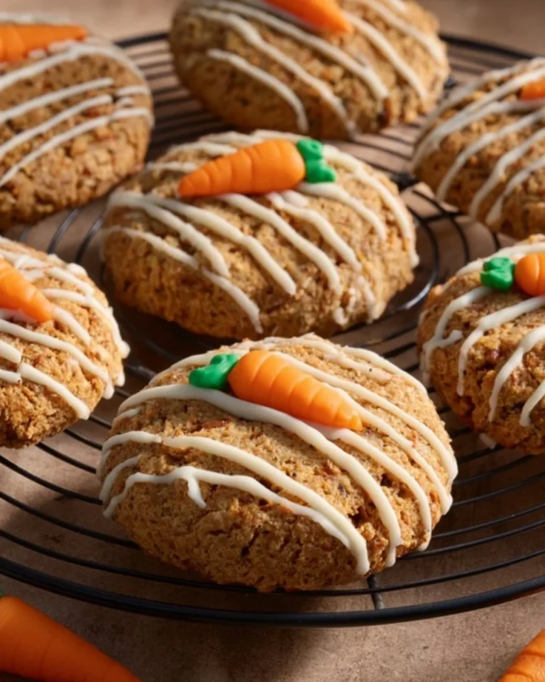 Delicious homemade Carrot Cake Cookies with cream cheese frosting