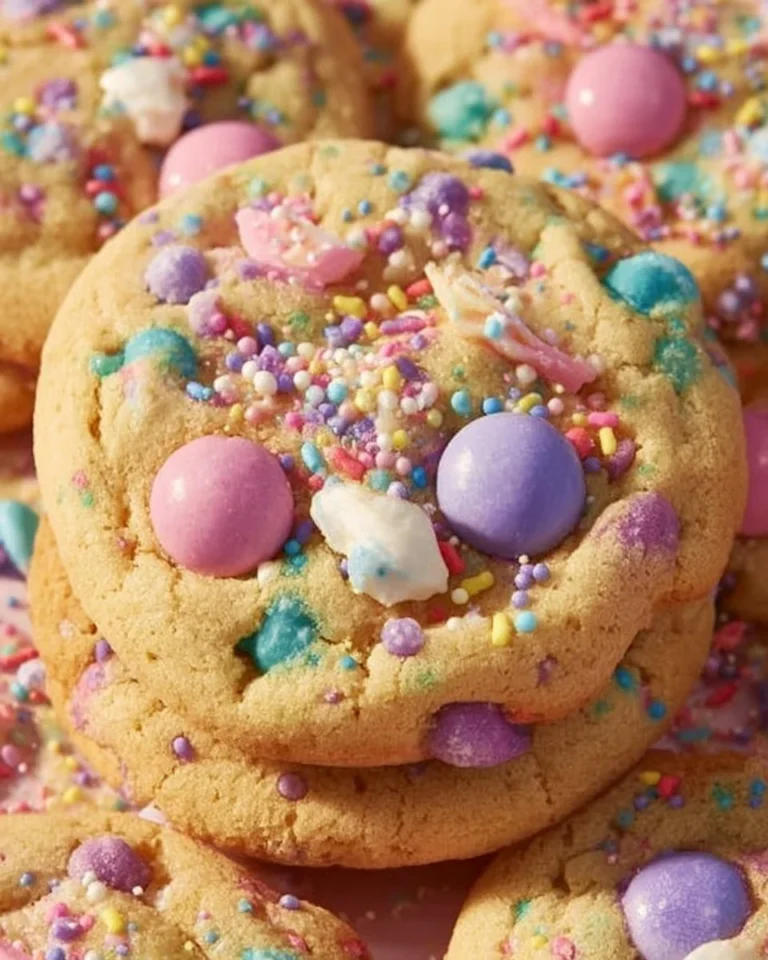 Colorful and decorated Easter cookies in various shapes and designs