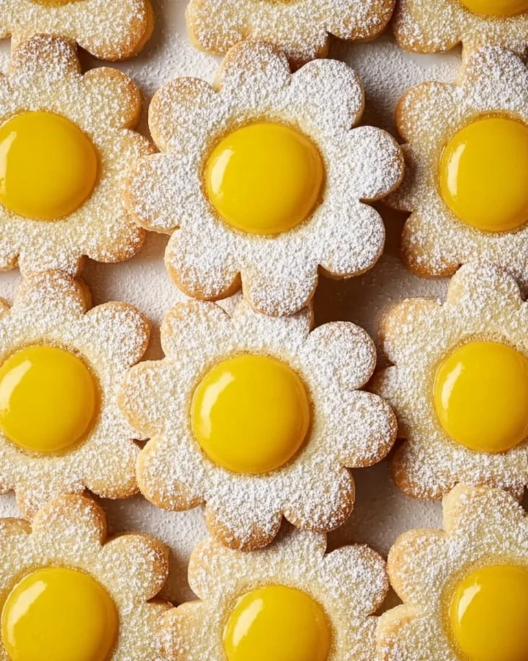 Lavender Lemon Curd Linzer Cookies with floral decoration on a plate