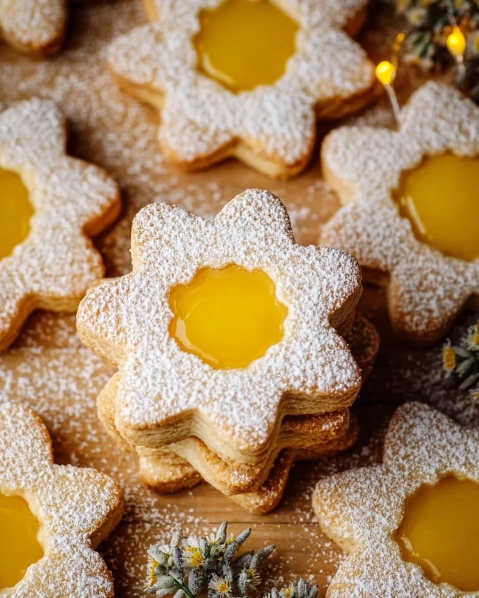 Lavender Lemon Curd Linzer Cookies