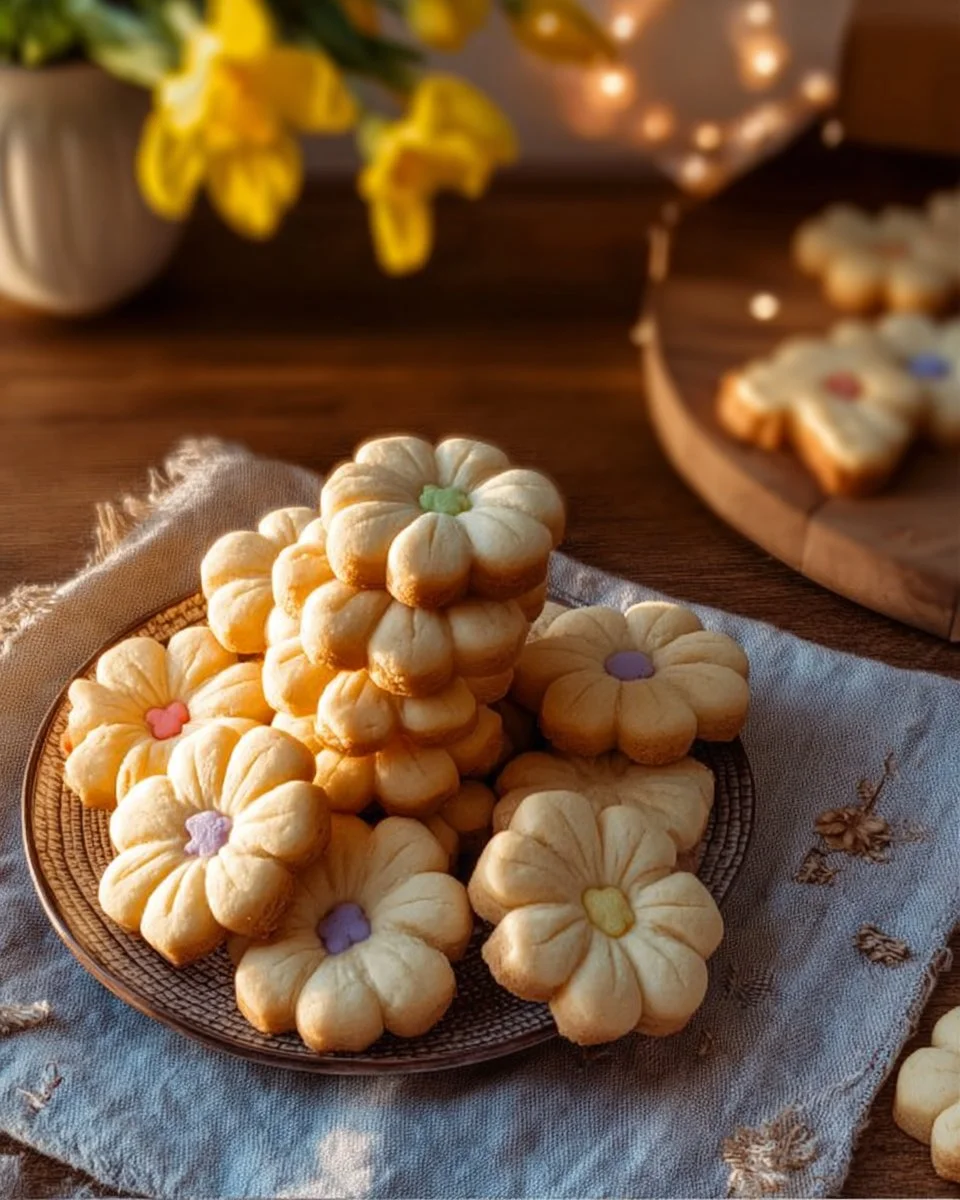 Spring Flower Shortbread Cookies