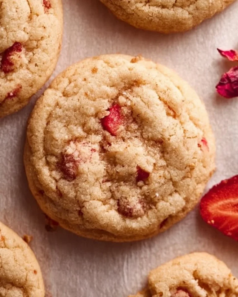Strawberry Shortcake Cookies with fresh strawberries and whipped cream